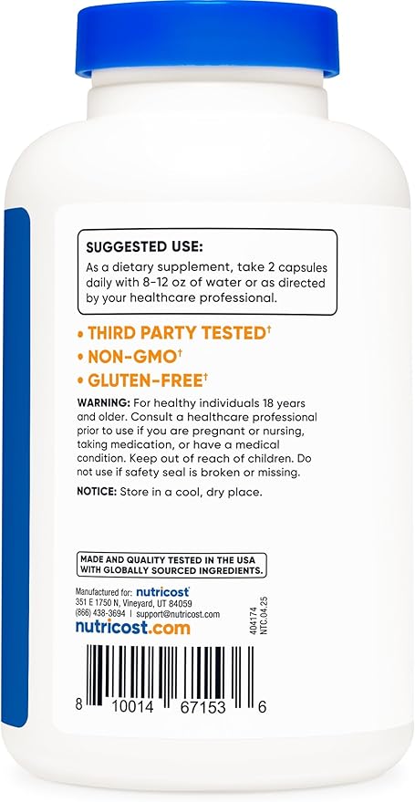 Nutricost Vitamin C with Zinc Capsules, 120 Servings - 1000mg, 45mg Zinc, Non-GMO, Gluten Free Vitamin C Supplement