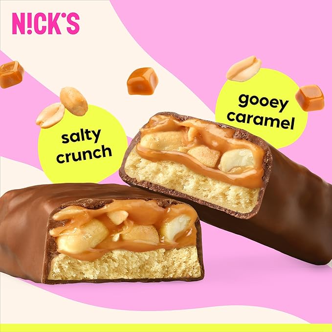 Nick’s Protein Bundle, Salty Peanut, Almond Chocolate – 24-Count Box | High Protein, Low Calories, Low Carbs, Keto Friendly, No Added Sugar