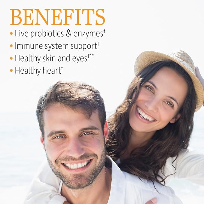 Garden of Life Whole Food Vitamin C Code Raw Capsules, 500mg, Fruit & Veggie Blend, Probiotics Supplements for Adults, Vegan, Gluten Free, Orange, 60 Count