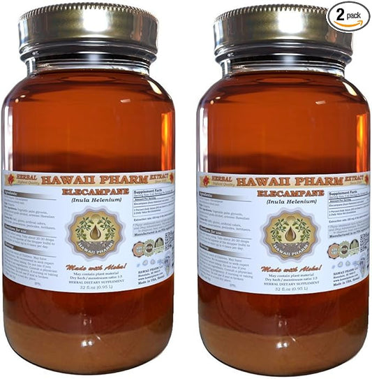Elecampane Liquid Extract, Organic Elecampane (Inula Helenium) Tincture Supplement 2x32 oz Unfiltered
