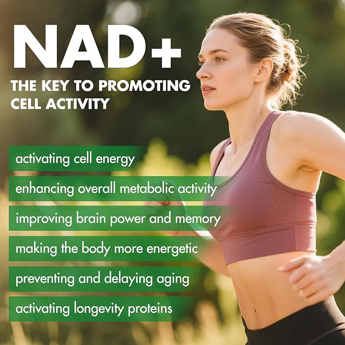 NAD+ Supplement 300mg, Liposomal NAD Boost with PQQ, Astaxanthin, Folic Acid, Vitamin E, High Purity NAD Supplement for Anti-Aging, Cell Longevity, Energy Metabolism - 60 Capsules