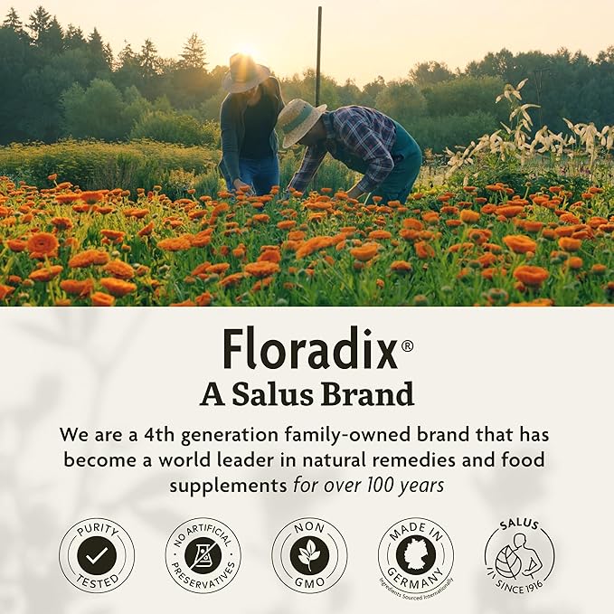 Floradix Salus Red Beet Crystals - Organic Nutritional Beet Root Powder Mix - Superfood Powder Supplement with Vitamin C, Folate, Magnesium & Potassium - 7 Oz