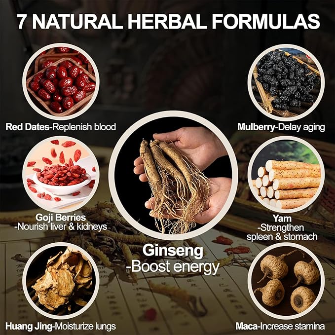 Kidney Tea Formula Ginseng Six Treasure Tea, Te Renal Herbal, Ginseng Five Treasures Organic Kidney Cleanse Traditional Healthy Cleansing Zhu Gen Wu Bao Cha Teabags for Men & Women (20 Bags)