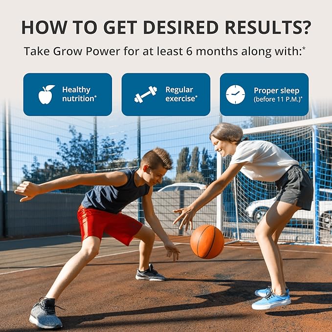 NuBest Grow Power - Powerful Supplement for Age 10+ & Teens - Supports Bone Strength, Stronger Bone and Overall Health with Calcium, Vitamin D3, Phosphorus, Magnesium, Zinc & More - 6 Pack