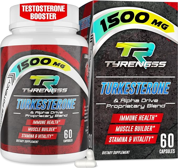 Testosterone Supplement for Men - Testosterone Booster for Men, 4X Strength Male Enhancing Supplement with Turkesterone, Zinc, Ashwagandha, Maca Root for Workout, Muscle Builder, Energy - 60 Capsules
