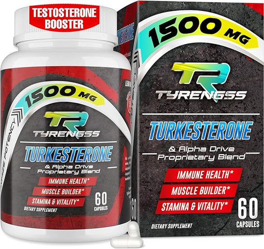 Testosterone Supplement for Men - Testosterone Booster for Men, 4X Strength Male Enhancing Supplement with Turkesterone, Zinc, Ashwagandha, Maca Root for Workout, Muscle Builder, Energy - 60 Capsules