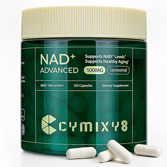 NAD Supplement, Liposomal NAD+ Supplement with Resveratrol, High Absorption NAD Booster for Men and Women Cellular Energy and Vitality, 120 Capsules, Anti-Aging Support