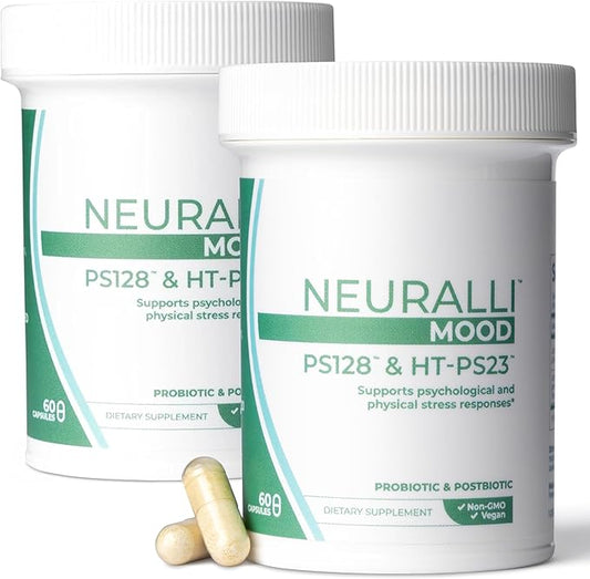 Bened Life Neuralli Mood with PS128 for Stress Relief & Recovery via The Gut-Brain Axis (60-Day Supply), Ages 18+ - 2 Bottles (120 Capsules)