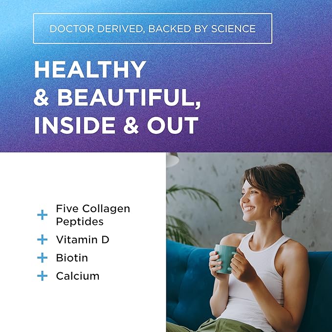 DR. EMIL NUTRITION Multi Collagen Peptides Plus Biotin and Vitamin D - Biotin and Collagen Supplements for Hair Skin and Nails - Biotin Pills for Hair Growth