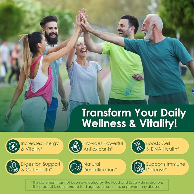 Organic Spirulina Chlorella Gummies, Nutrient-Dense Superfood Rich in Vegan Protein, Super Greens & Chlorophyll + Vitamin C & D3, Zinc, B12 for Natural Energy, Powerful Antioxidants, Sugar Free,60 Cts