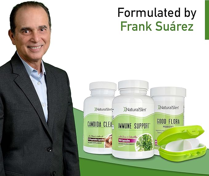 NaturalSlim Candida Cleanse Support Supplements Bundle - Candiseptic Kit Anti Overgrowth, Gut & Colon Cleansing Capsules - Formulated by Frank Suarez (2 Pack)