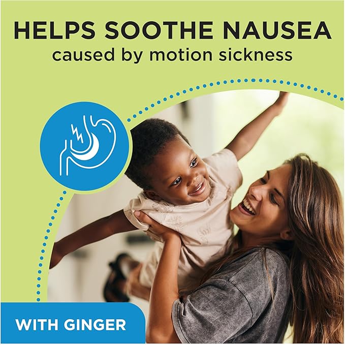 From the Makers of Dramamine, Advanced Herbals, Nausea and Stress Support with Ginger and Ashwagandha, Tropical Fruit and Ginger Flavored Lozenges, 20 Ct