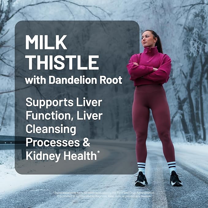 NatureWise Milk Thistle with Dandelion Root - Silymarin - Antioxidant Liver & Kidney Health Support Supplement - Vegan, Non-GMO, Gluten Free - 180 Count[180-Day Supply]