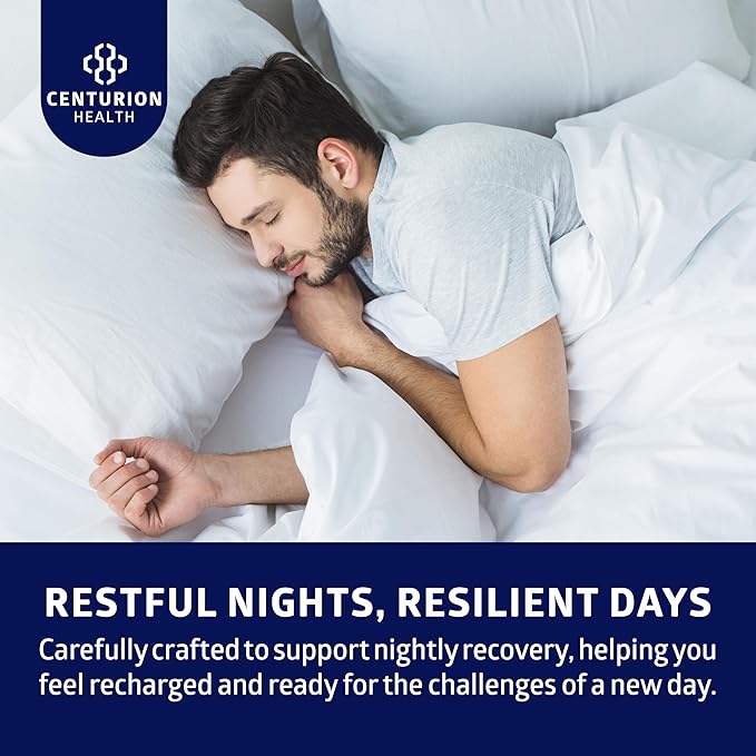 Centurion Defender PM, 9-in-1 Natural Sleep + Immune Supplement for Recovery, Immunity and Rest Support with Melatonin, Quercetin, Zinc, Black Cumin Seed, Perilla Leaf Extract and Vitamin C, 60 Caps