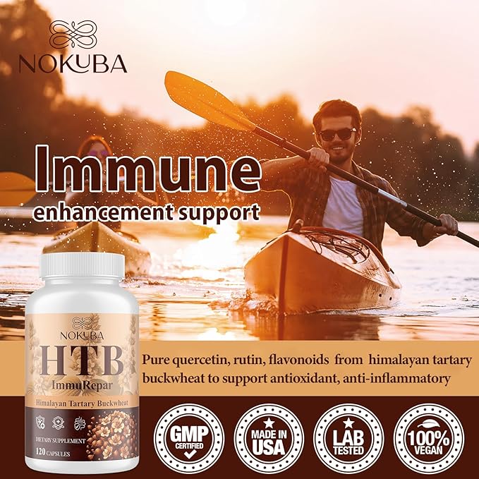 Himalayan Tartary Buckwheat Supplement with Quercetin, Zinc, Rutin, Vitamin C, D, Curcumin for Immune Support & Antioxidant & Gut Health - 120 Vegan Capsules