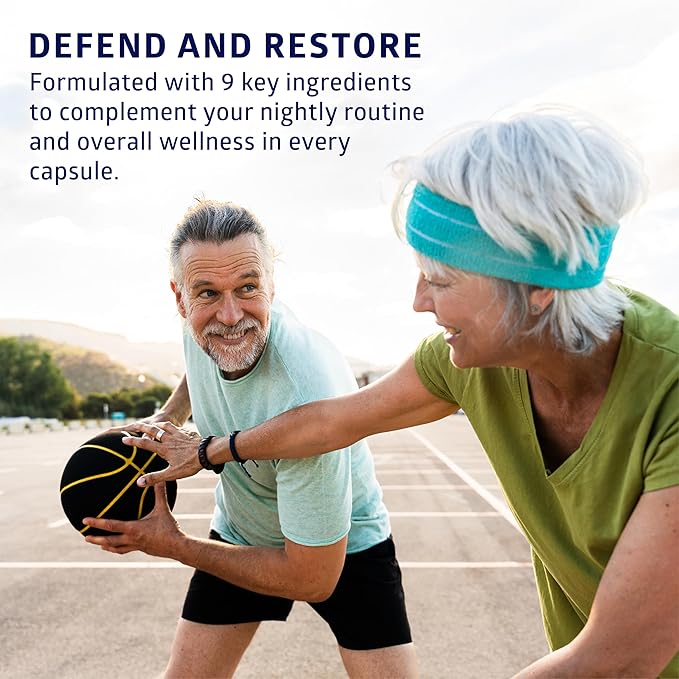 Centurion Defender PM, 9-in-1 Natural Sleep + Immune Supplement for Recovery, Immunity and Rest Support with Melatonin, Quercetin, Zinc, Black Cumin Seed, Perilla Leaf Extract and Vitamin C, 60 Caps