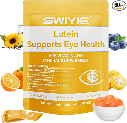 Lutein Gummies – Eye Vitamin and Mineral Supplement with 20mg Lutein & 4mg Zeaxanthin – Gummy Vitamins for Eye Health Support – Naturally Flavored, 60 Gummies