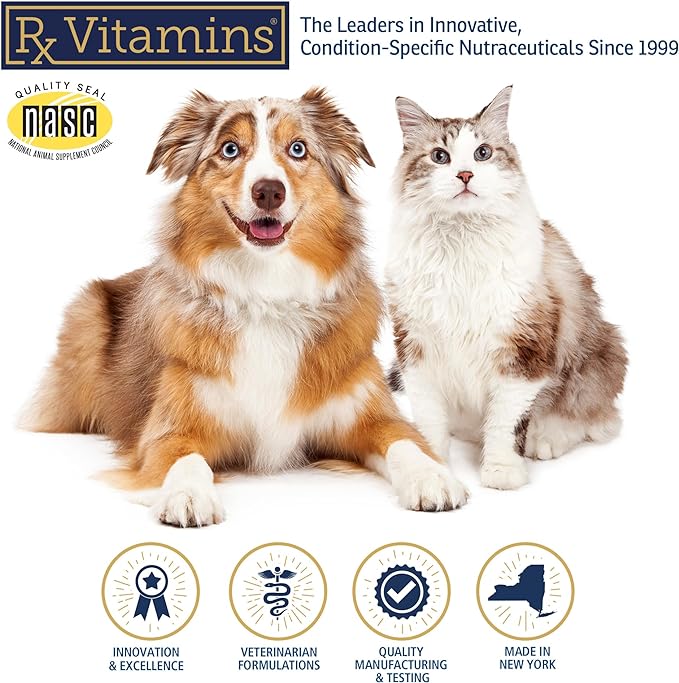 Rx Vitamins Rx D3 - Cat & Dog Vitamins Liquid D3 Drops in MCT Oil - Vitamin D for Dogs & Cats to Manage Deficiency - Aids in Dog Immune Support and Calcium Absorption - Pet Vitamin D3-2oz