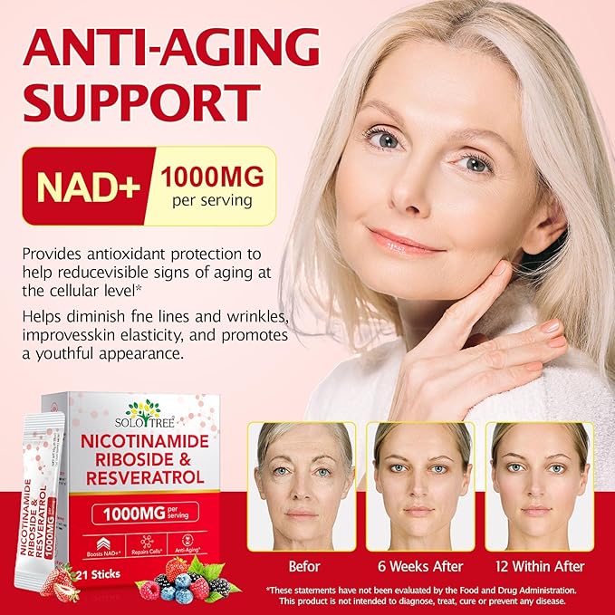 NAD+ Liquid Supplement, Premium Nicotinamide Riboside & Resveratrol, High-Potency NAD 1000mg Liquid, Boosts Cellular Energy, Concentration & Anti-Aging, Advanced NAD Supplement for Men & Women
