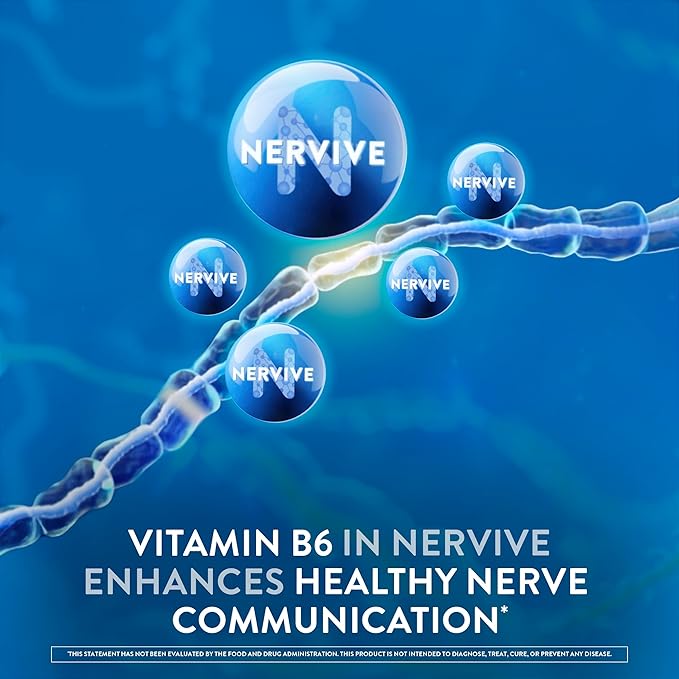 Nervive Nerve Health, with Alpha Lipoic Acid, to Fortify Nerve Health and Support Healthy Nerve Function in Fingers, Hands, Toes, & Feet*, ALA, Vitamins B12, B6, & B1, 60 Tablets
