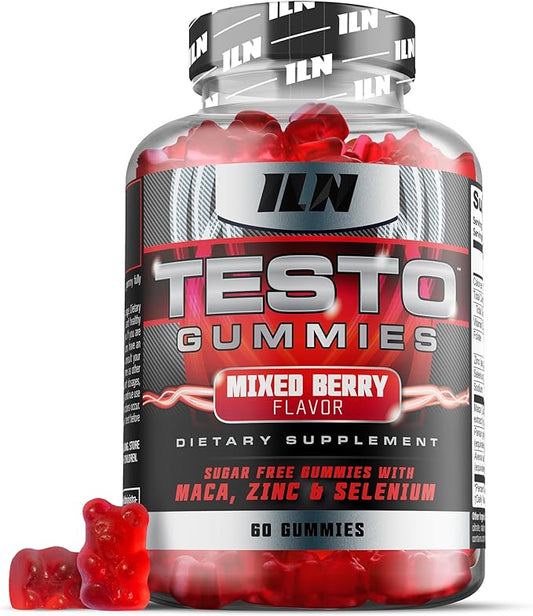 Iron Labs Nutrition Testo Gummies for Men (60 Gummies) - High Strength Booster for Men - Mixed Berry Flavor - Features Maca, Ginseng, Zinc and Selenium - Sugar Free & Vegan Suitable