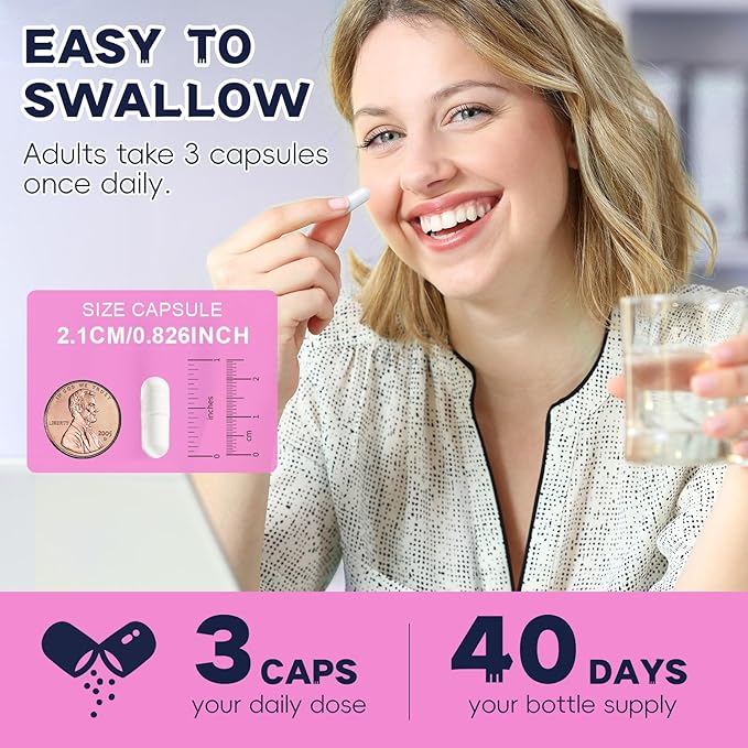 Myo-Inositol & D-Chiro Inositol Supplement Capules 3075mg, Plus Multivitamin Vitamin D3, Folate, Ideal 40:1 Ratio - Hormonal Balance for Women & Ovarian* Support | Vegan, Non GMO - 120 Caps