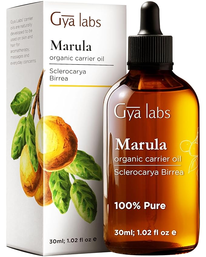 Gya Labs Organic Marula Oil for Skin - 100% Pure Natural Unrefined Marula Carrier Oil for Hair, Face, Nails, Massage & Hair (1 Fl Oz)