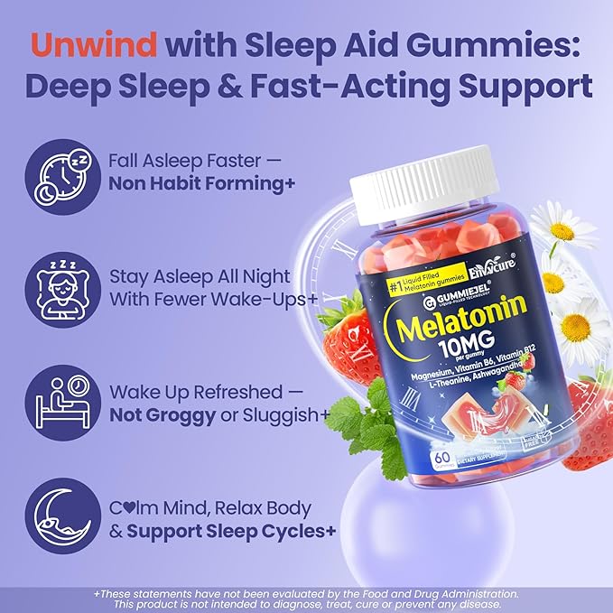 Melatonin Gummies 10mg 20mg with Magnesium for Adults | Drug Free | Sugar Free | L-Theanine, Ashwagandha, B6, B12, Lemon Balm & Chamomile, Supports Deep Relaxation, Sleep Aid, 120 Cts