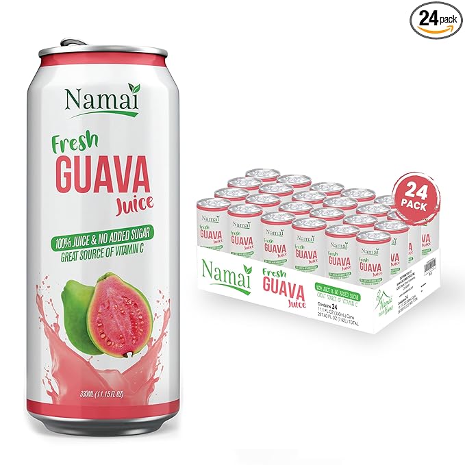 Namai 100% All Natural Pure Guava Juice, No Added Sugar, No Preservatives, Pack of 24