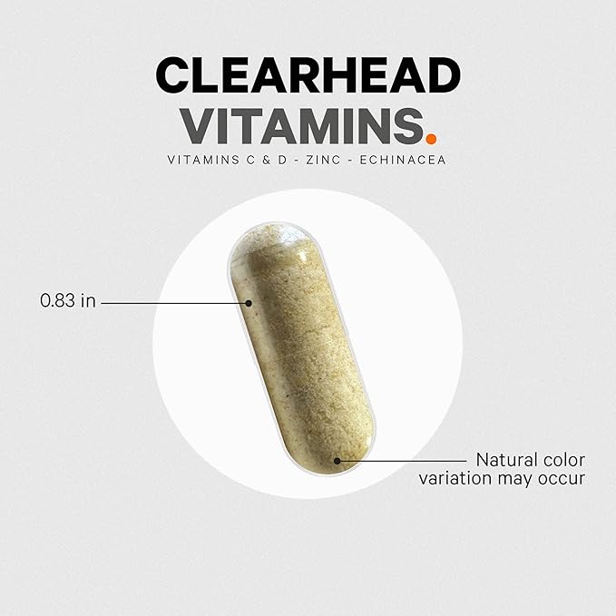 Codeage Clearhead Echinacea+ Supplement - Echinacea, Schisandra, Feverfew, Coptis, American Ginseng, Astragalus, Garlic, Probiotics, Vitamins C & D3, Zinc, Selenium - Clear Head Vitamin - 90 Capsules