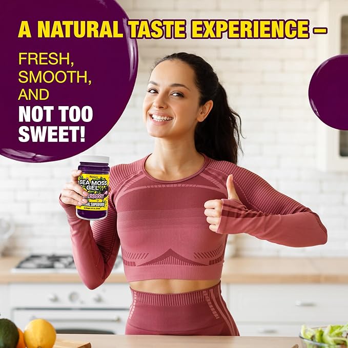 Biolore Sea Moss Gel Elderberry Made in USA Raw Wildcrafted Irish Seamoss Essential Vitamins Trace Minerals Vegan Superfood, Jam, Jelly & Sweet Spread Gifts (Elderberry 8OZ)