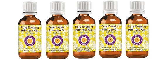 dève herbes Pure Evening Primrose Oil (Oenothera biennis) Cold Pressed (Pack of Five) 100ml X 5 (16.9 oz)