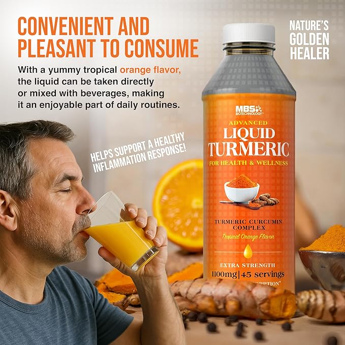 Advanced Liquid Turmeric – High Absorption Curcumin with Black Pepper & Vitamin D3 for Maximum Bioavailability – Joint, Inflammation & Immune Support – 20 fl oz