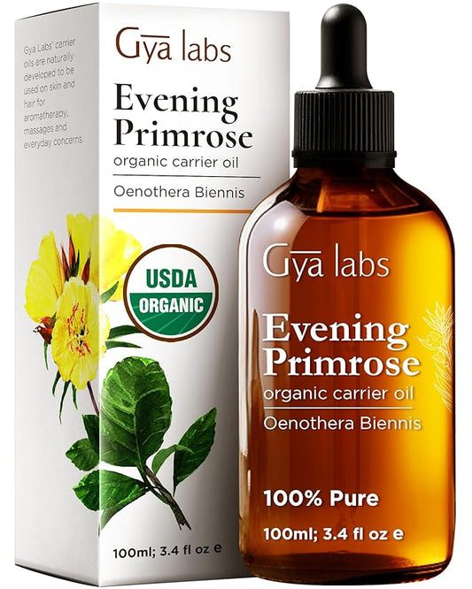 Gya Labs Evening Primrose Oil - 3.4 Fl Oz - Provides Deep Hydration for Skin - Evening Primrose Oil for Women Enhances Scalp Health for Thicker Hair - 100% Authentic and Easy Absorption