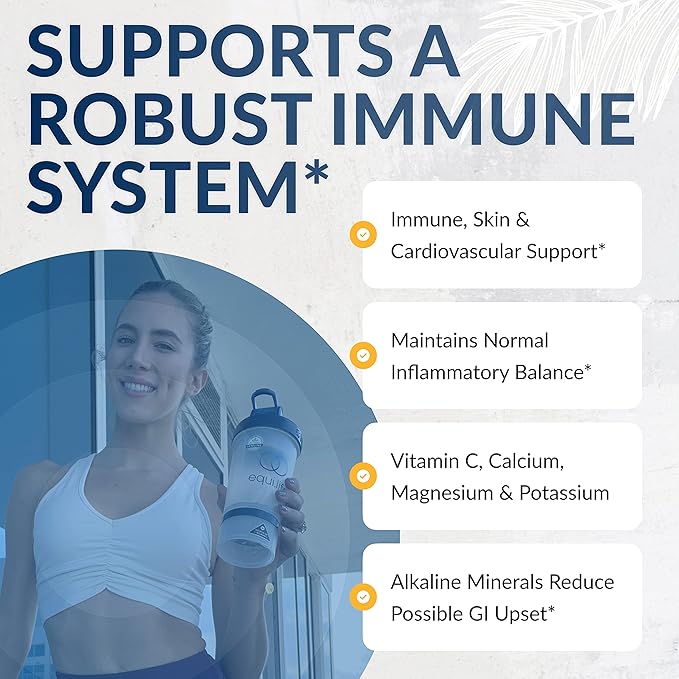 Equilife Alkalizing Vitamin C, 2500 mg per Serving, Immunity Support Supplement with Magnesium, Calcium, & Potassium, Easy Absorption Powder Formula, Gluten Free, Non GMO, Lemon Splash Flavor, 8.3 Oz