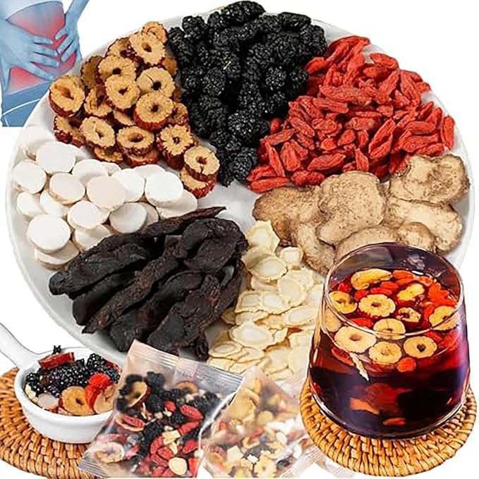 Ginseng Mulberry Herbal Tea, 30 bags Kidney Tea Formula Ginseng Six Treasure Tea, Te Para Limpiar Los Riñones, Organic Liver Support & Kidney Cleanse -Healthy Cleansing for Men & Women (30bag/3boxes)