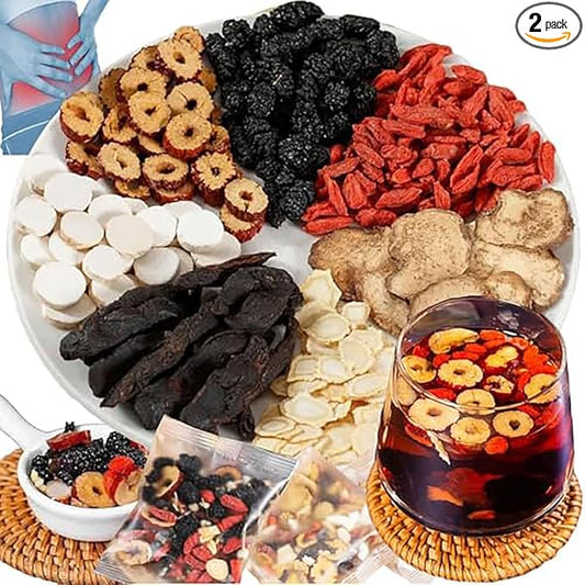 Kidney Tea Formula Ginseng Six Treasure Tea, Organic Kidney Cleanse Ginseng Mulberry Five/Eight Treasure, The Para Limpiar Los Riñones, Natural Chinese Wubao Healthy Cleansing for Men & Women (20bag/2boxes)
