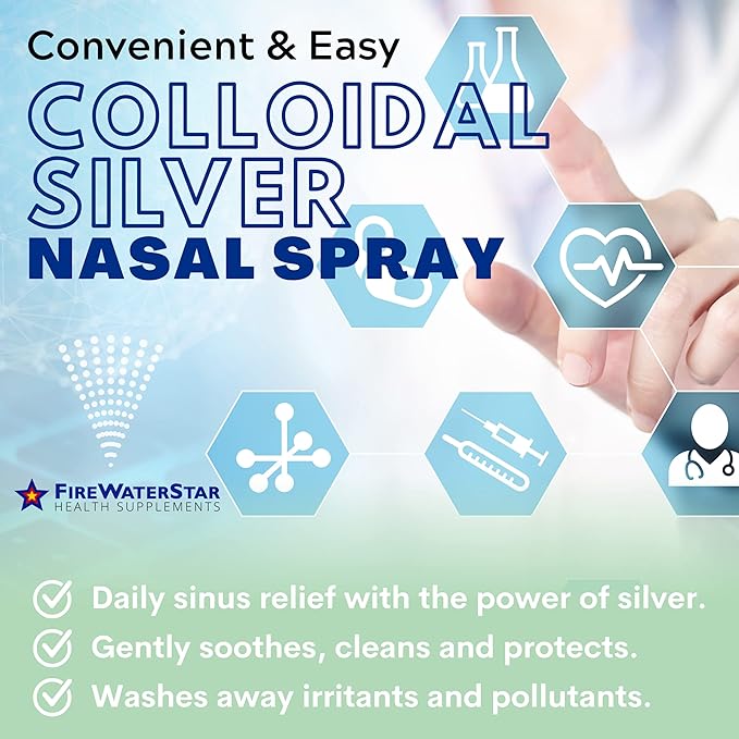 FWS Colloidal Silver Nasal Spray - 2oz - Ultra Fine Silver Mist - 50 ppm - 99.99% Purity - Sinus Relief - Helps with Dry, Irritated, Stuffy Nose - Immune System Support - for Adults and Teens