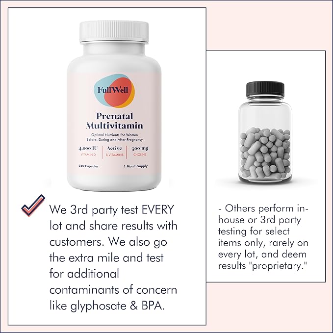 Prenatal Vitamins | Choline, folate, Vitamin D for fetal Growth, Brain Development | 26+ Vital Nutrients | Dietitian-Formulated, OBGYN Recommended, Non-GMO, 3rd Party Tested, 60 Servings