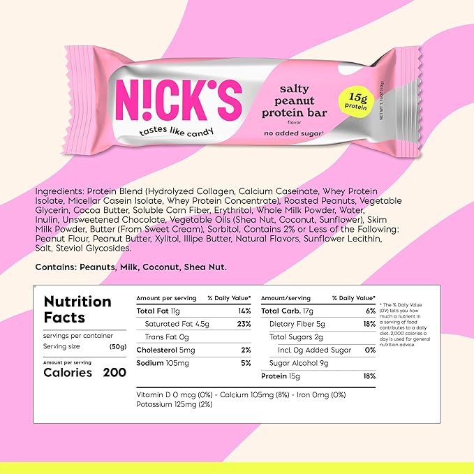 Nick’s Protein Bundle, Salty Peanut, Almond Chocolate – 24-Count Box | High Protein, Low Calories, Low Carbs, Keto Friendly, No Added Sugar