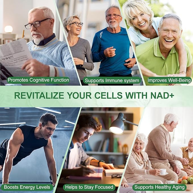 NAD Supplement,Nicotinamide Riboside,Extra Strength,Boost NAD & Resveratrol + for Women & Men,Energy Anti-Aging,Cell Regeneration,120 Capsules