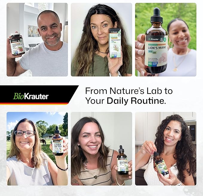 BIO KRAUTER Bacopa Monnieri Drops - Brain Support Brahmi Supplements - Liquid Bacopa Supplements - Alcohol & Sugar Free - Vegan 2 Fl.Oz.